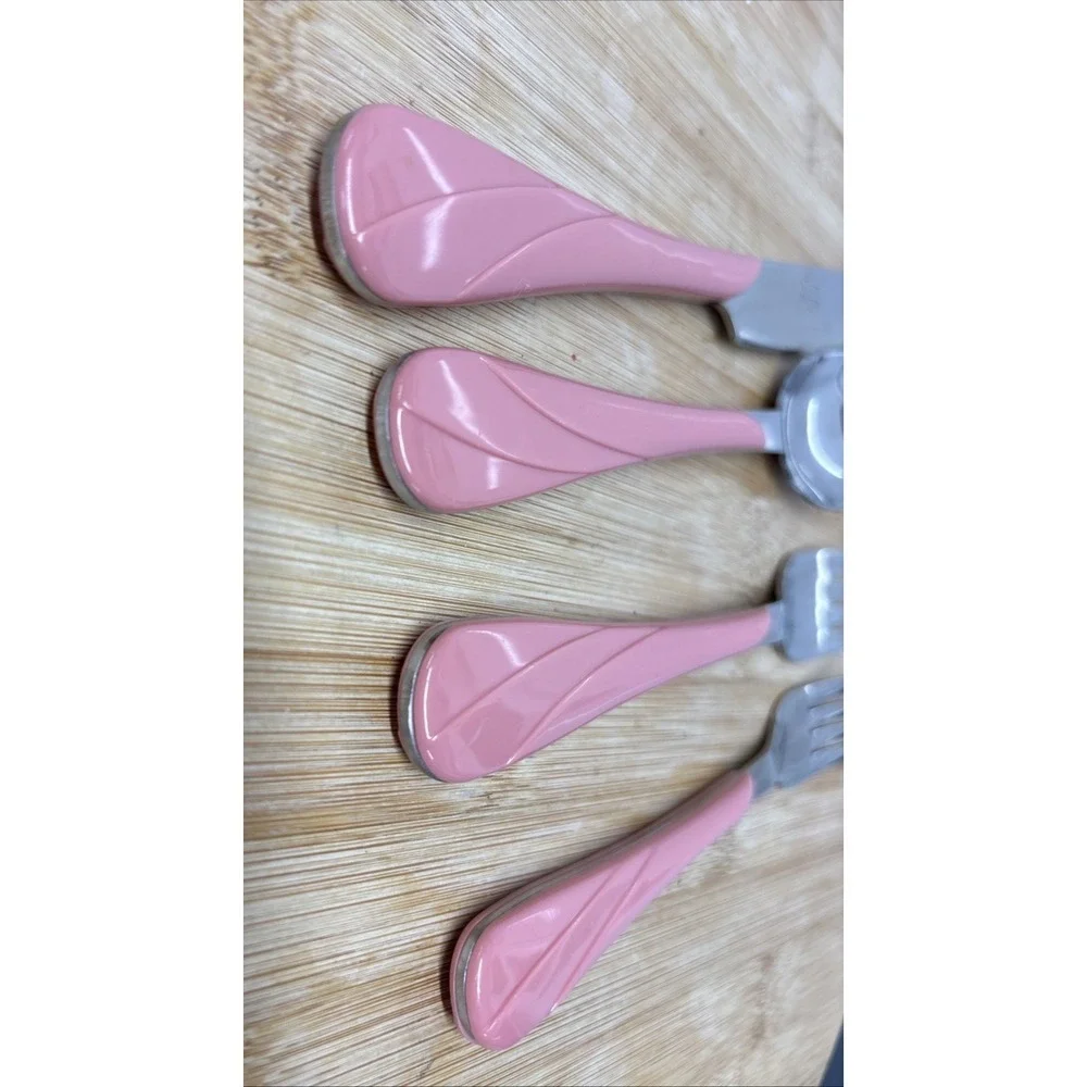 Retired Fiesta Flatware - Swirl Pattern Rose Pink 4-Piece Place Setting
